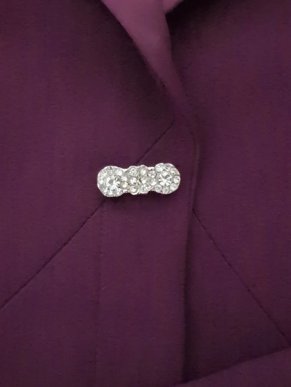 Amanda Smith Petite Eggplant Bejeweled Blazer And Matching Skirt Suit Set